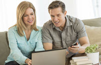a couple obtaining a copy of their home owners insurance declaration page